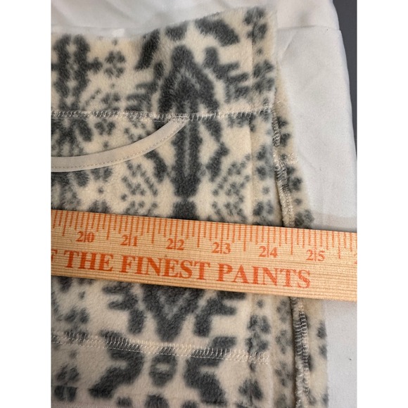 Woolrich Womens Fleece Vest Snowflake Print Full Zip Pockets Cream Gray Size S - Picture 8 of 8